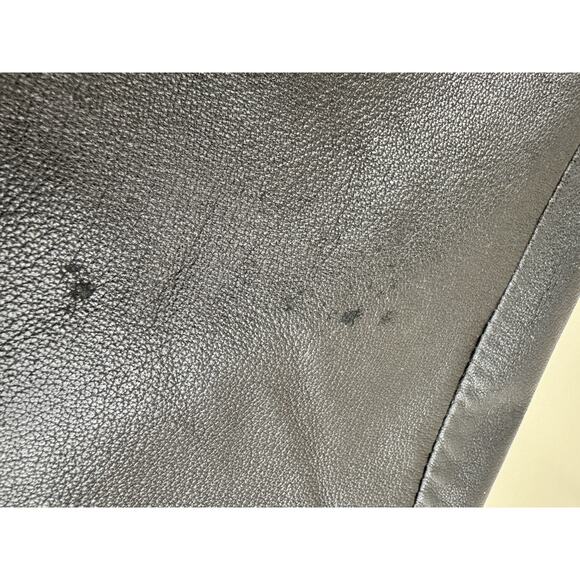 Vintage Jones Wear Sport Black Leather Button Front Long Coat L Classic 90s Y2K - Picture 8 of 12